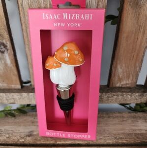 Isaac Mizrahi Vibrant Orange and White Mushroom Bottle Stopper